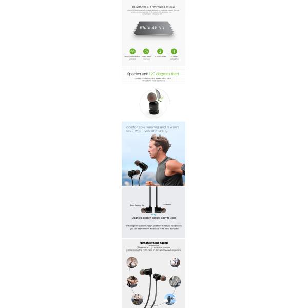 D9 Bluetooth Earphone Sport Wireless Headset With Mic Magnetic Hifi Stereo Earbuds Bass Earphones For Phone auriculares