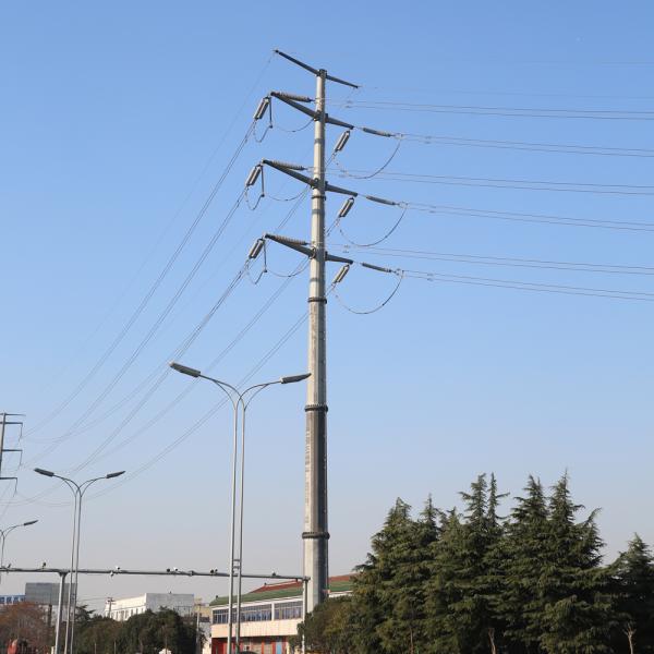 hot dip galvanized distribution transformer power pole steel tubular poles steel tubular poles