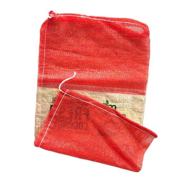 Convenient Drawstring PP Leno Mesh Bags for 50kg Fruit and Vegetable Packaging