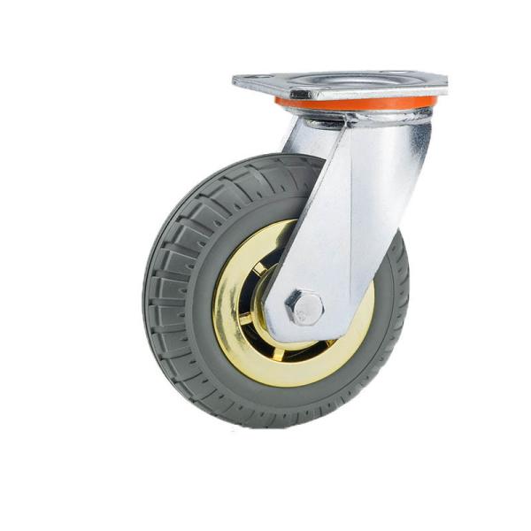 Double Bearing Industrial Caster with PVC Wheel 32mm Thickness Hole Distance 12*8.2mm