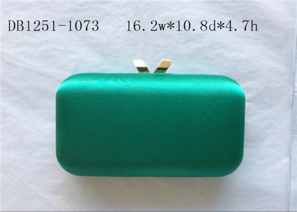 Rectangle Shape Satin Clutch Bag Multi Color And Magnet Closure