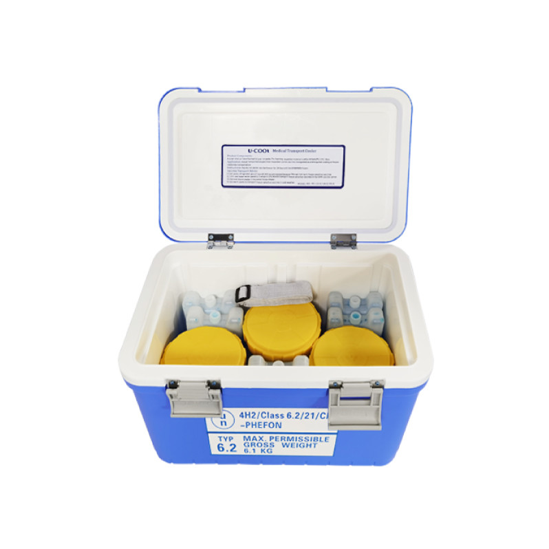 UN3373 Secondary Package Container 3PCS Included Transport Container For Biological Samples Featuring 18L Cooler Box Capacity