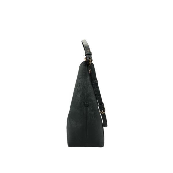 Women Genuine Leather Dark Green Wooden Bucket Bag