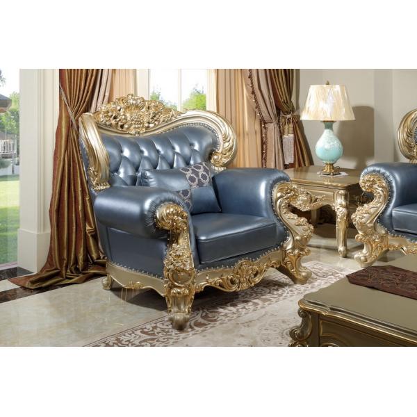 French style Luxury design of Living room Sofa sets 1+2+3 used Beech wood Carving and Import Italy Leather Furniture