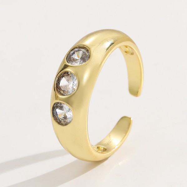 Clear Emerald CZ 14K Gold Plated Adjustable Dubai Gold Star Finger Rings Jewelry Designs for Women Gift