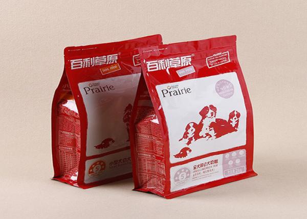 Flat Bottom Aluminum Foil Packaging Bags Laminated Pouch 8 Side Seal Pet Dog Food Pack