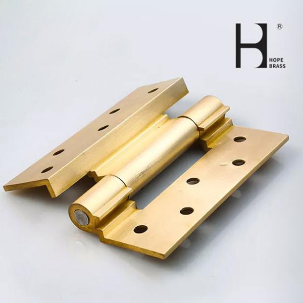 Golden Corrosion Resistant Solid Brass Hinges SGS Certification For Door