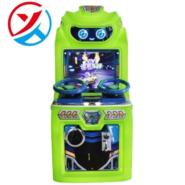 Kids Racing Arcade Machine Coin Operated Double Steering Wheel Game For Amusement Park