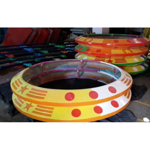 Multi Color UFO Cycle Monorail Ride , Track Car Model Roller Coaster Attractions