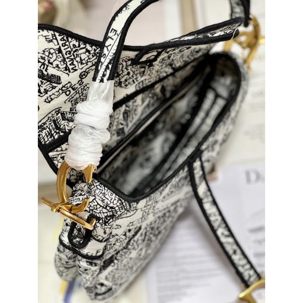 Заплатка 25cm сумки слинга седловины Dior вышивки женщин с 3 внутренними карманами