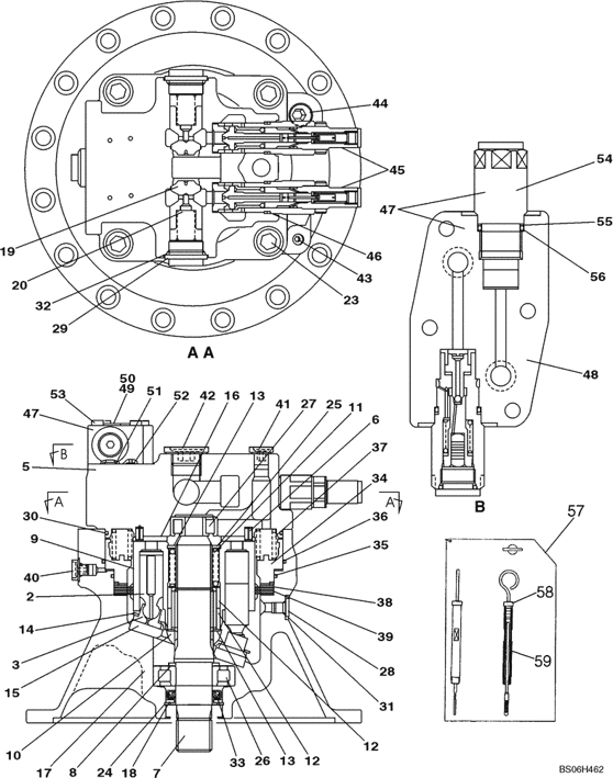 SH240-3 CX240 - CASE STANDARD CRAWLER EXCAVATOR (NORTH AMERICA) - KBC0108 MOTOR ASSY - SWING Case Constructuion