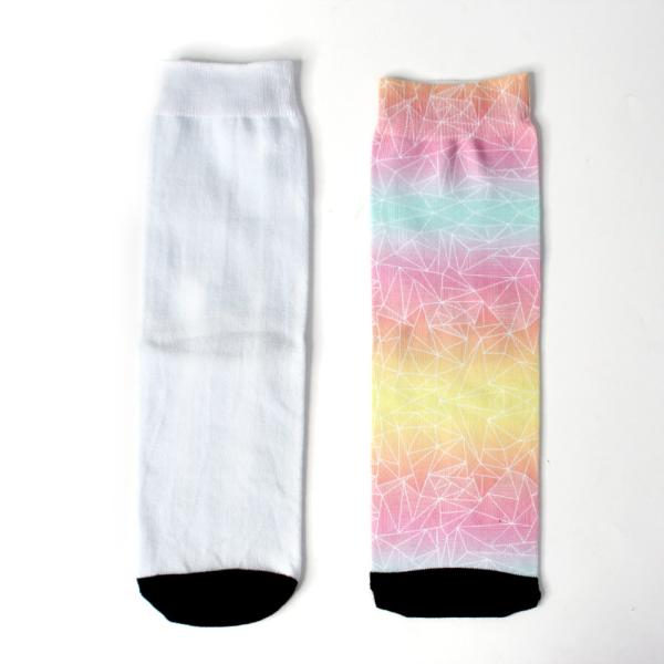 Blank Polyester White Sublimation Socks For Customized Photos Printing
