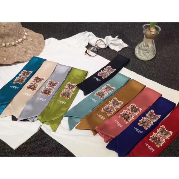 2017 little neck Imitated Silk satin fabric fashion office ladies uniform tie print ribbon scarf 6*120cm 10g
