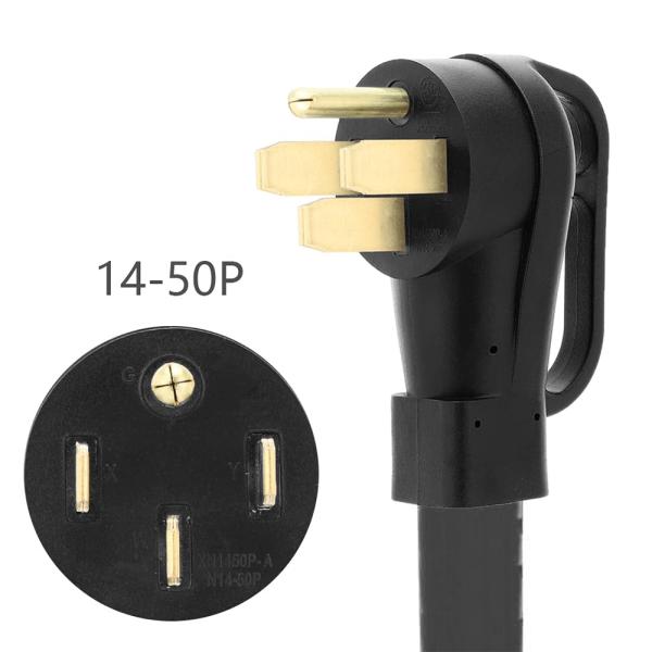 Cordon d'extension du générateur de 50 ampères de charge lourde 14-50P à SS2-50R pour le transfert de véhicule de stationnement Commutateur de secours à domicile résistant aux intempéries avec poignée