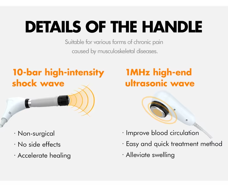 2Handles Reducing Inflammation Pain relief Ultrasound Ballistic Pneumatic Shockwave Therapy Device