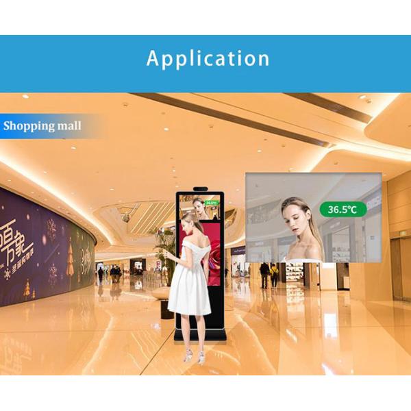 Temperature Screening Digital Signage Kiosk Advertising Player Display
