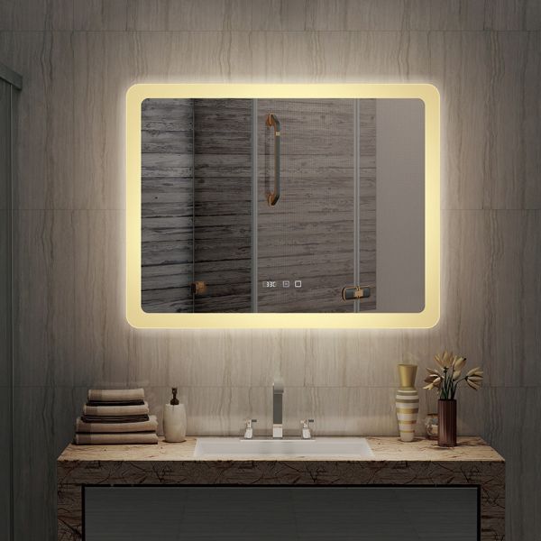 Smart Anti-Fog LED Wall Mount Vanity Mirror for Bathroom Decor Illuminated Makeup Mirror with Touch Sensor Switch