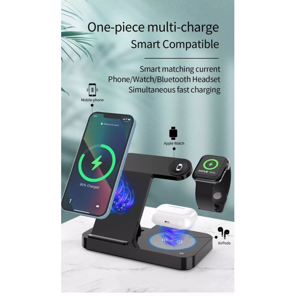 15W Fast Wireless Charging 3 1 For Stand Charger Station Holder Mobile Phone Watch Cell Phone Fold Thin Charger