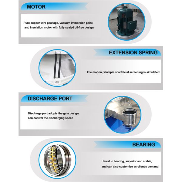 Rotary Food Vibrating Sieve Screen Round Powder Tumbler Vibrating Screen