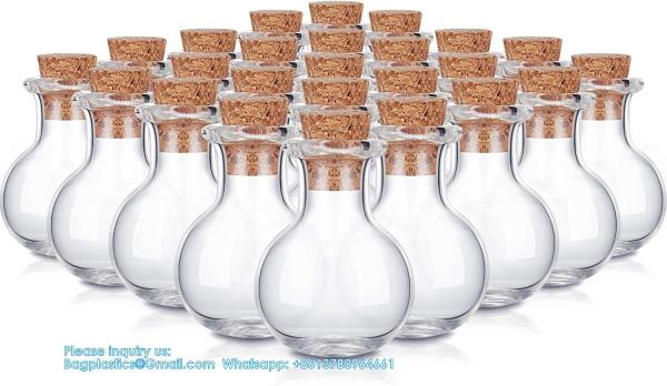 Small Mini Glass Bottles Jars With Cork Stoppers.Wishing Bottle Drifting Bottle Wedding Party DIY