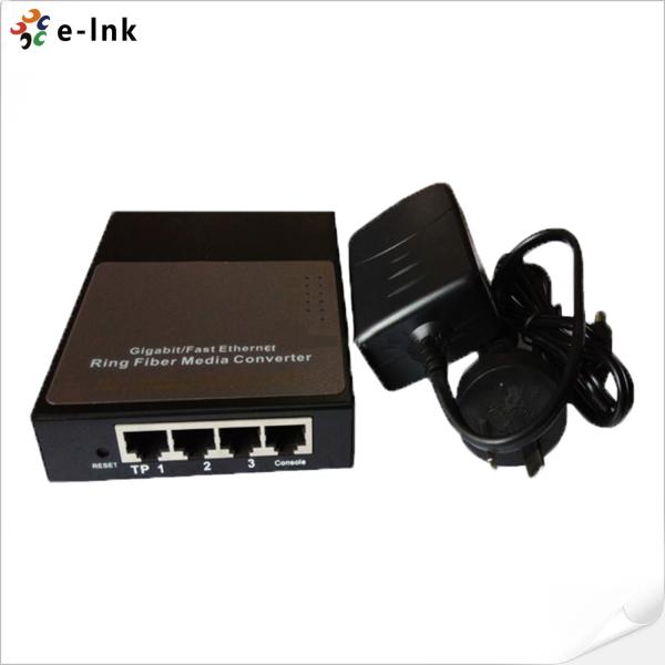 тип конвертер кольца 1000M средств массовой информации 3-Port RJ45 с волокном 2-Port SFP