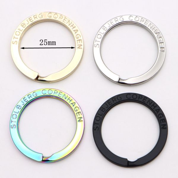 Carbon Steel Flat Key Rings Chrome Matte Black Key Ring 30mm