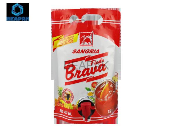 Food Grade Pouch Package With Spout Stand Up Reusable Plastic Juice Spout Pouch