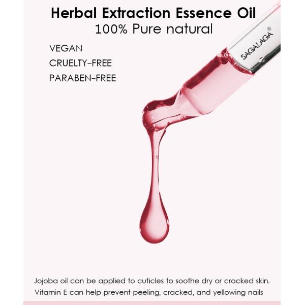 Nail Care Custom Logo Cuticle Oil 20ml Dropper Bottle with Organic Jojoba Oil Flower Scent and Vitamin E