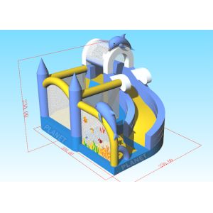 Скольжения дельфина дома прыжка детей CYMK замок раздувного скача