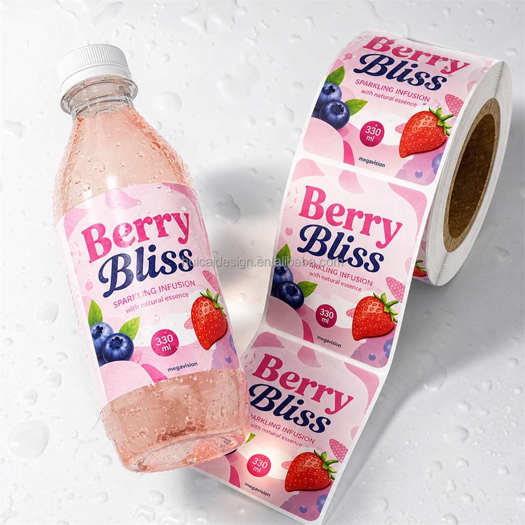 Custom Printing Logo Waterproof Food Sticker Jar Glass Plastic Bottle Label Round Rectangular clear Packaging Label