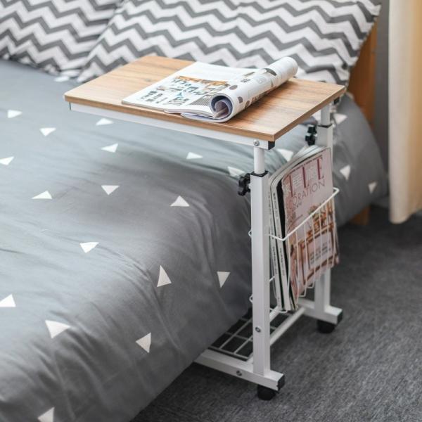 Student Study Height Adjustable Computer Desk Wooden Modern Cheap Coffee Table with Wheels Laptop Stand Work Station
