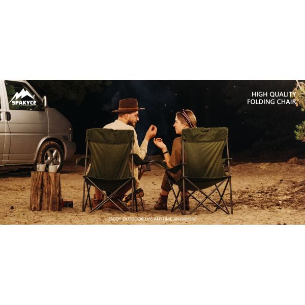Portable Folding Camping Chair with Cup Holder and Side Pocket for Outdoor Leisure