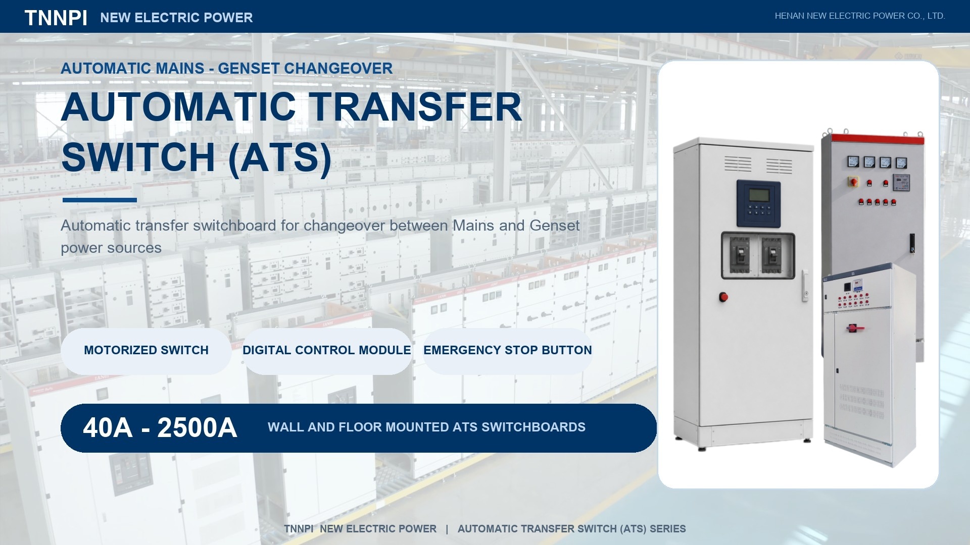 ATS Dual Power Automatic Transfer Switch Low Voltage Distribution Switchgear for Commercial and Industrial Power Distribution