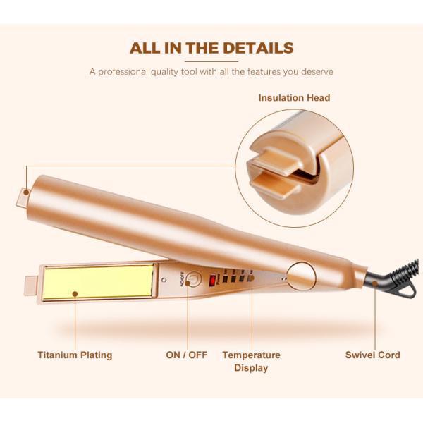 2 в 1 завивая плите титана СИД раскручивателя волос утюга и аниона двойной керамической