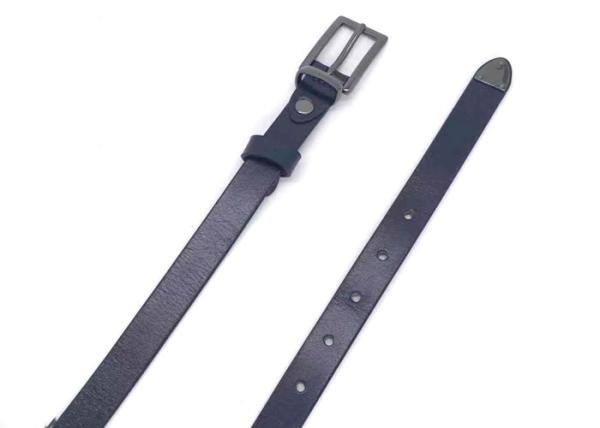 Womens Genuine Leather Belt With Square Metal Pin Buckle  /  Casual Dress Belt