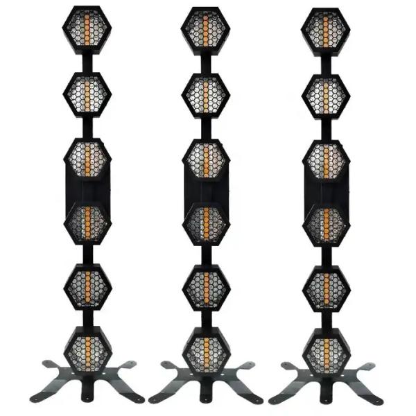 Hexaline Halogen Lamp 6pcs 100W Flash Strobe Light Blinder Backlight Pixel Control Disco Retro Stage Portman Light