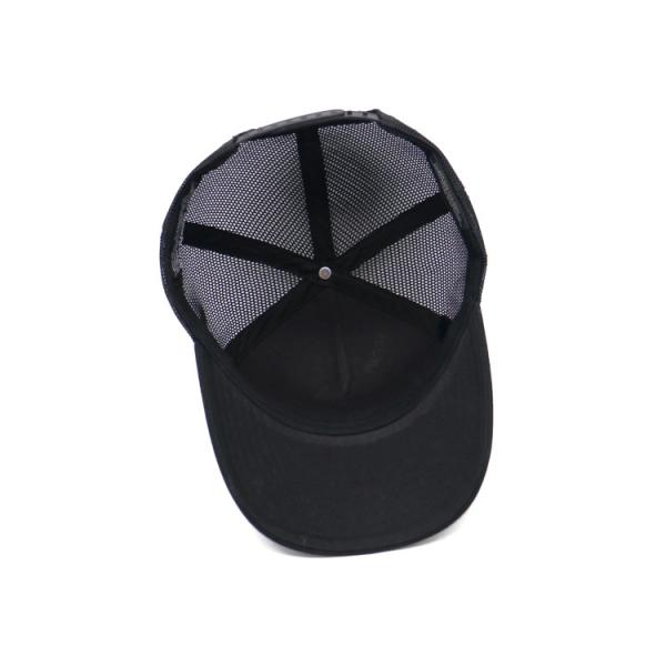 Chapéus de caminhoneiro de cor pura de alta qualidade 5 painéis de malha traseira OEM bordado personalizado 3D Sports Cap Trucker Caps