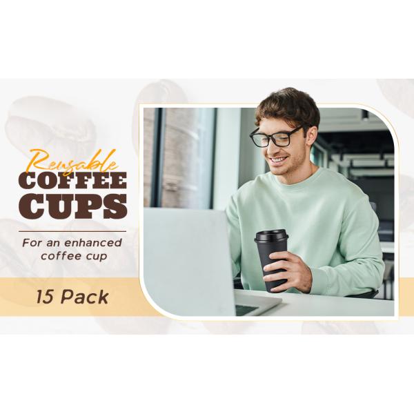 16oz BPA Free Personalized Reusable Plastic Coffee Cups With Lids