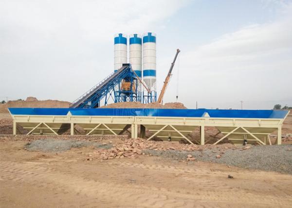 60m3/h belt type sand cement mixing machine automatic concrete batching plant italy