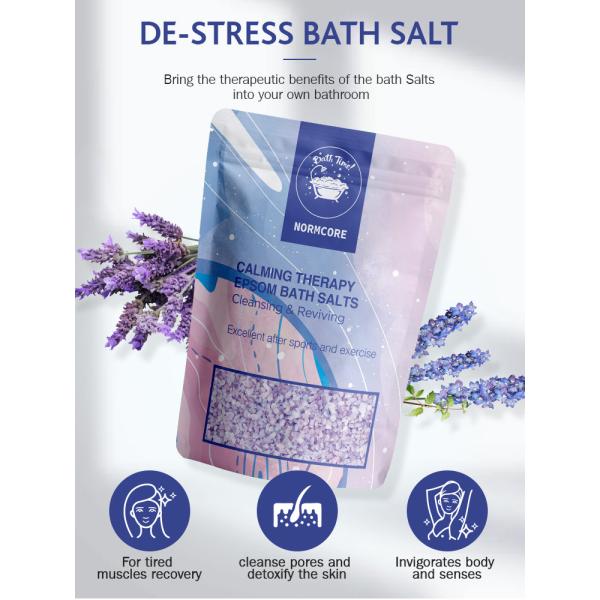 Organic Vegan Pink Sea Salt Bag , Relaxing Healing Detox Spa Crystal Soak Bath Salt