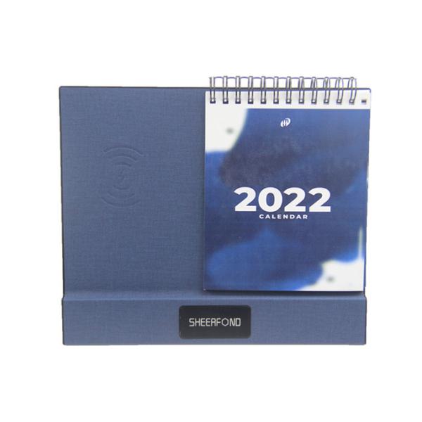 Multipurpose Leather Wireless Charging Calendar Waterproof With Phone Holder