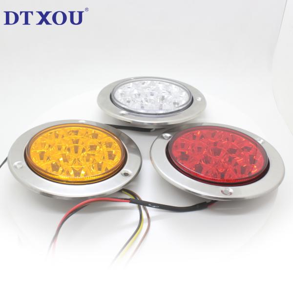 Auto Tail Lamp Truck LED Rear Tail Light Red round trailer Stop light Tail Turn signal light