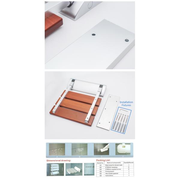 Anti Slip Wall Mounted Shower Seat Non Barrier With Reinforced Aluminum Alloy Bracket