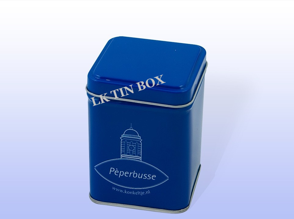 Preminum Custom Logo Square Tin Box For Coffee Tea / Spice Packaging