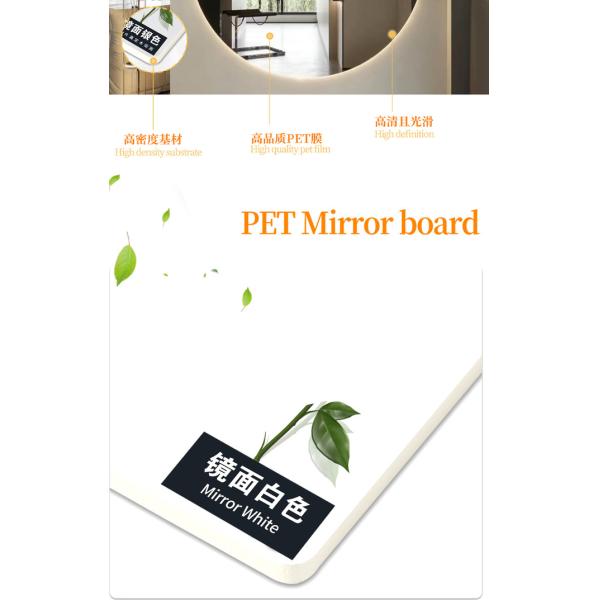 Hotel Light Luxury PET Decorative Bamboo Charcoal Wood Veneer Mirror Wall Panel