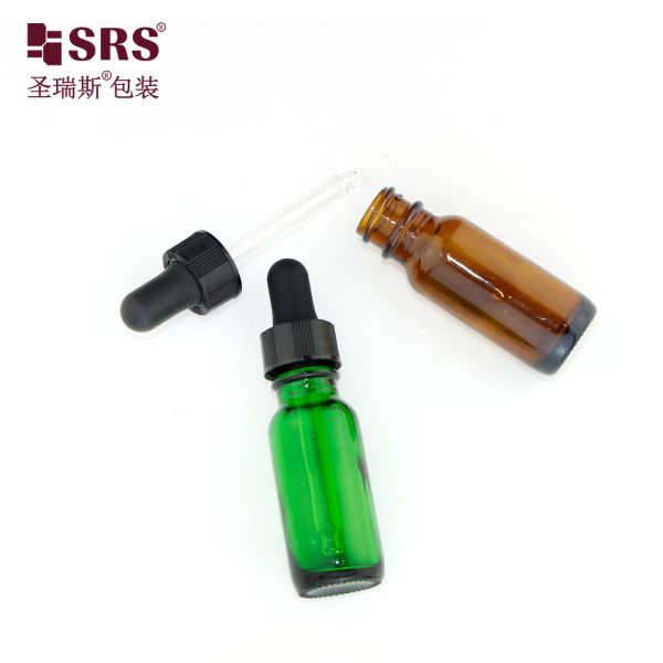 Hot Selling 15ml 30ml 60ml Green Amber Transparent Glass Dropper Bottle