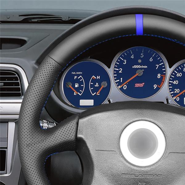 Custom Hand Sewing Genuine Leather Steering Wheel Cover for Subaru Impreza WRX STI 1998 1999 2000 2001 2002 2003