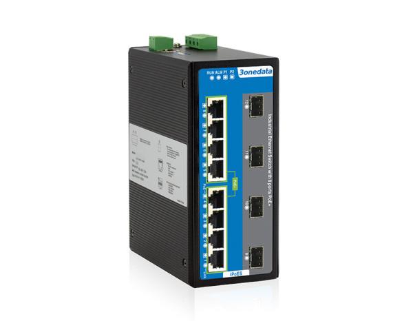 Industrial Managed 8 Port Poe Switch , Gigabit Poe Switch With 4 Gigabit SFP Ports