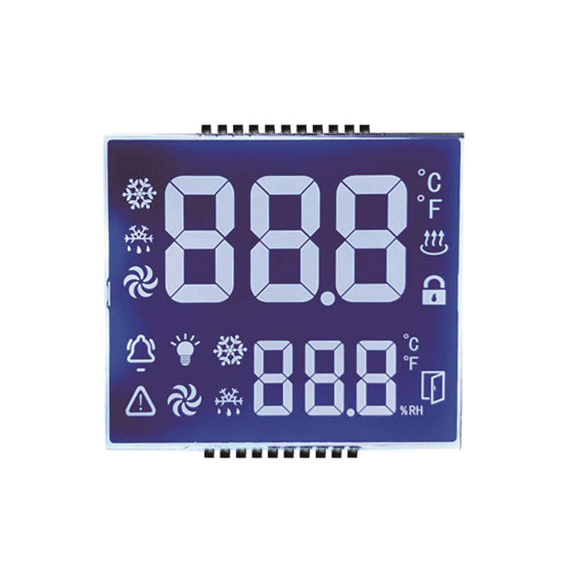 Custom HTN Negative Blue‑Film Segment LCD Screen for Freezer & Refrigerator Appliance,segment lcd display,segment lcd