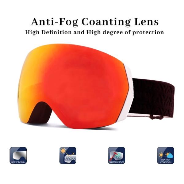 20-30 Working Days Delivery Time Custom Skiing Glasses with Anti-Fog/UV400 Protection